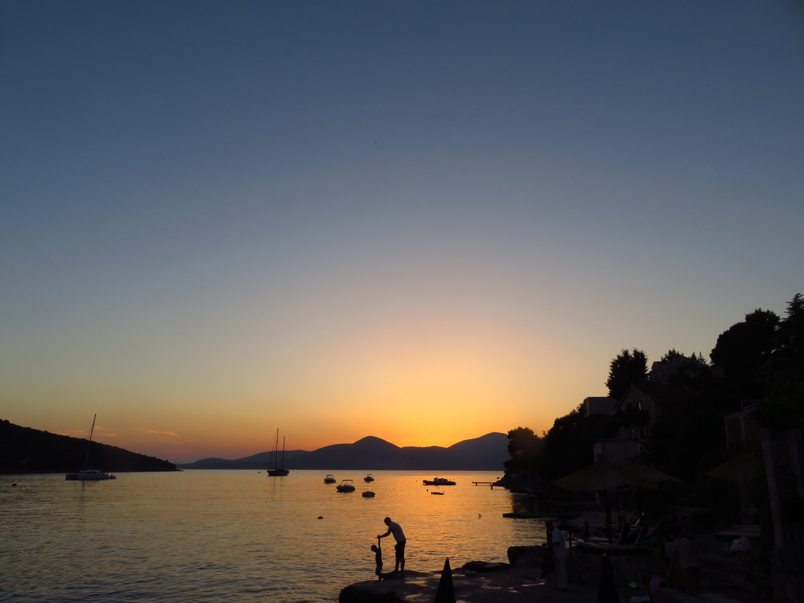 montenegro bigova bay sunset